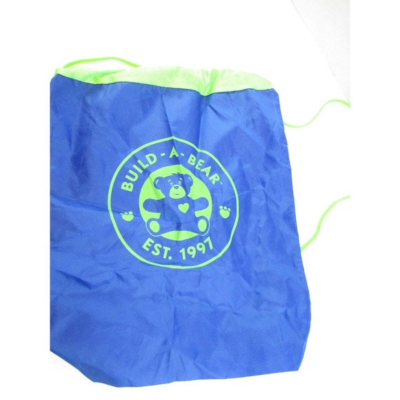 BAB Backpack Cinch Bag Drawstring Tote Blue/Green - Picture 1 of 2